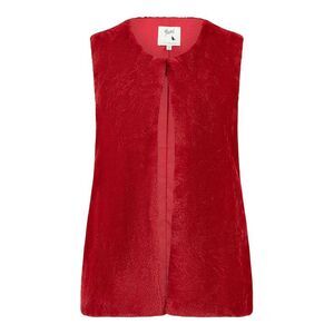 Yumi Womens/Ladies Collarless Faux Fur Sleeveless Vest / Red